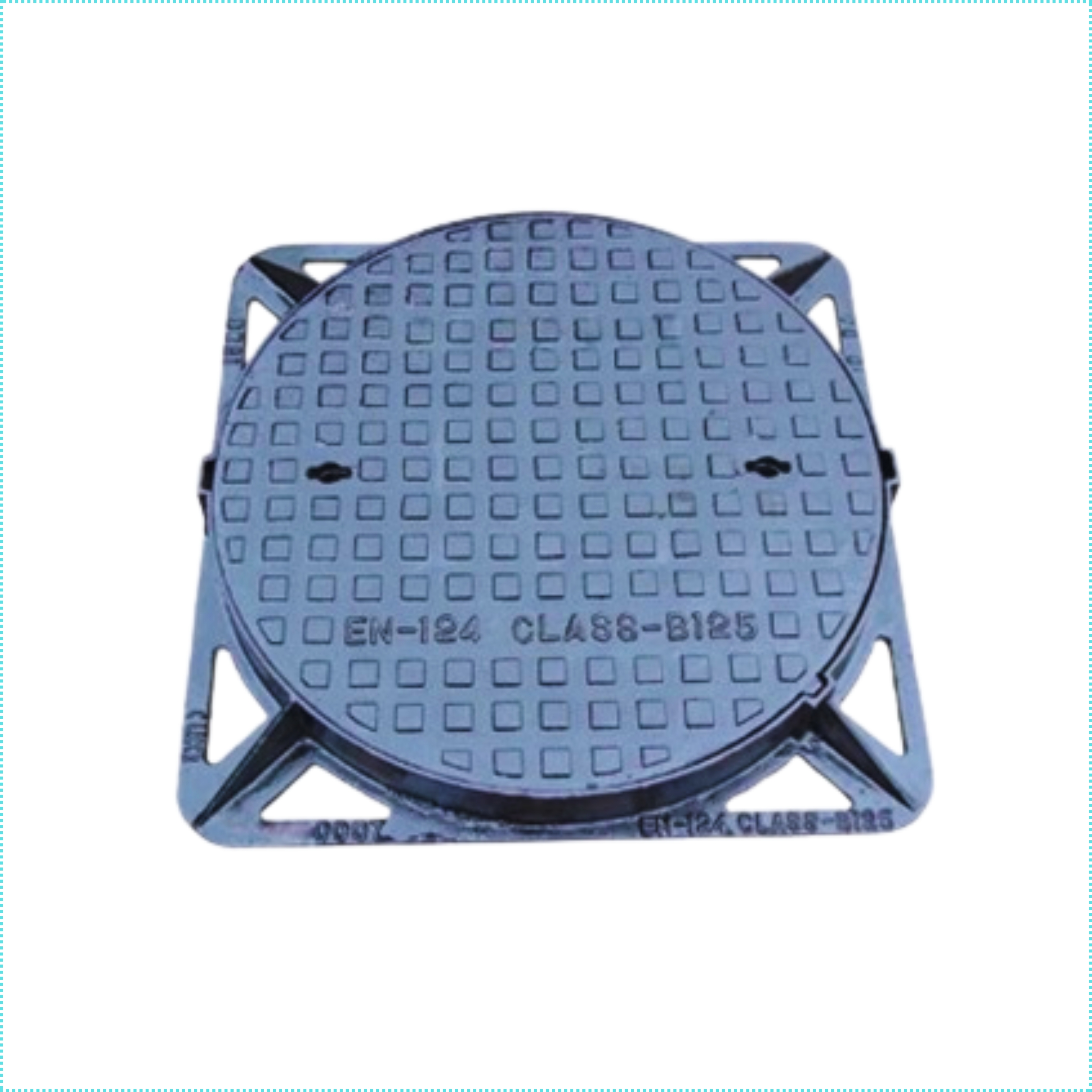 Ductile Iron Round hinged Manhole Cover with Square Frame